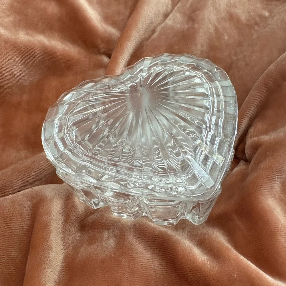 Glass Heart Trinket Candy Jewelry Box Valentine Love ❤️ Vintage #2